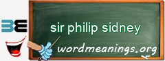 WordMeaning blackboard for sir philip sidney